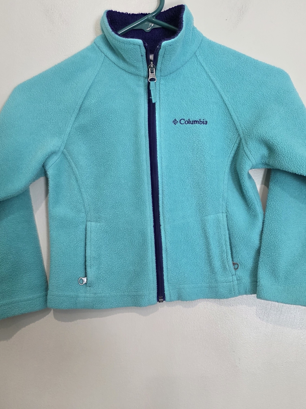 Columbia Kids XXS (4/5) Blue/Purple Full Zip Fleece Jacket w/ Pockets Cozy Warm